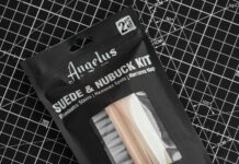 Angelus Suede & Nubuck Cleaner Kit – 1 Cleaning Eraser Block and 1 Nylon Bristle Brush – Eliminates Stains, Removes Spots, Restores Nap – for Leather Suede Shoe, Handbags, Jackets, Boots, Furniture