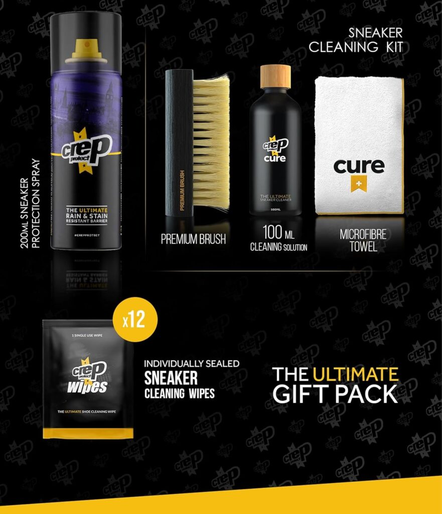 Crep Protect The Ultimate Shoe Care Bundle Gift Pack - Shoe Protector Spray - Sneaker Cleaner - Quick Cleaning Wipes - Premium Bush Microfiber Cloths Crep Protect The Ultimate Shoe Care Bundle Gift Pack - Shoe Protector Spray - Sneaker Cleaner - Quick Cleaning Wipes - Premium Bush Microfiber Cloths