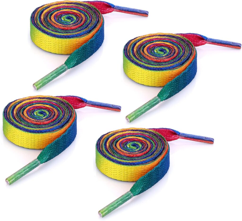 Grevosea Pcs Rainbow Shoelaces 120cm/47.24 Inches Colorful Shoelaces Flat Rainbow Gradient Shoe Laces Brightly Colored LGBT Laces for Adult Sneakers Grevosea Pcs Rainbow Shoelaces 120cm/47.24 Inches Colorful Shoelaces Flat Rainbow Gradient Shoe Laces Brightly Colored LGBT Laces for Adult Sneakers