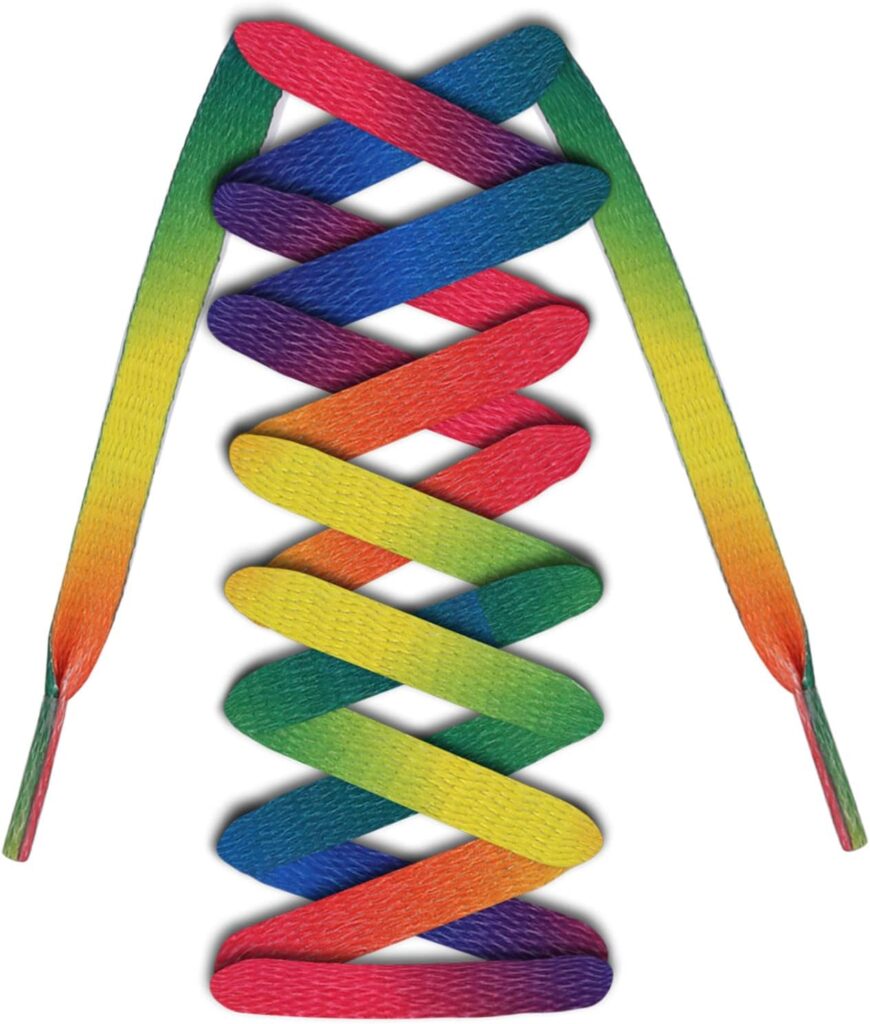 Grevosea Pcs Rainbow Shoelaces 120cm/47.24 Inches Colorful Shoelaces Flat Rainbow Gradient Shoe Laces Brightly Colored LGBT Laces for Adult Sneakers Grevosea Pcs Rainbow Shoelaces 120cm/47.24 Inches Colorful Shoelaces Flat Rainbow Gradient Shoe Laces Brightly Colored LGBT Laces for Adult Sneakers