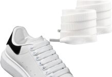 UamGlsob 2 Pairs Shoe Laces for Alexander Mcqueen Sneaker, 1/2”(1.2cm) Flat Thick Jumbo Fat Wide Shoelaces Replacement Laces