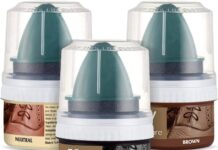 WBM W Shoe Care Shoe Cream with Sponge Applicator, Protects Leather from Scuffs and Scratches, Best for All Kind of Leather Surfaces, Professional Shine with Black, Brown & Neutral