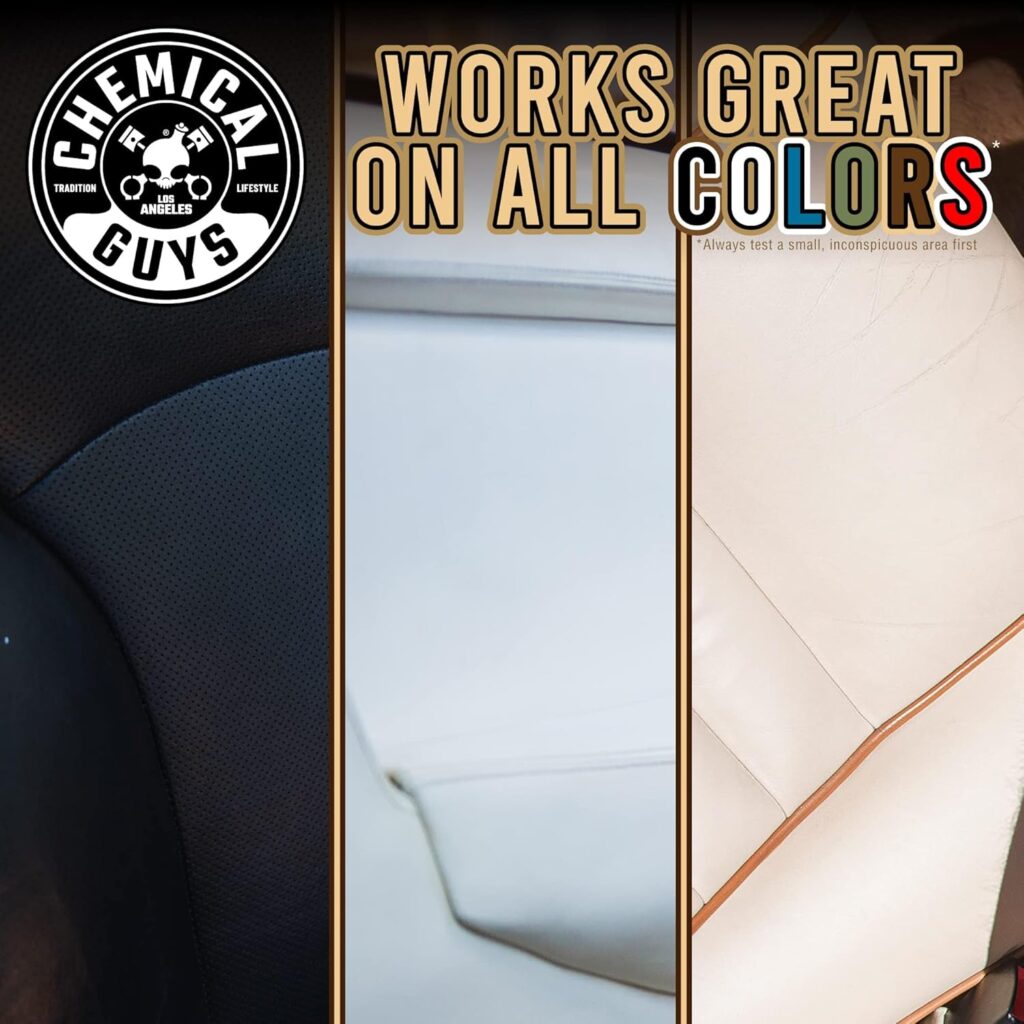 Chemical Guys Leather Cleaner and Conditioner Kit - Bottles (4 oz Each), Car Cleaner and Conditioner, Safely Cleans Conditions Leather Car Interiors, Furniture, Shoes, Boots, Bags, Apparel More Chemical Guys Leather Cleaner and Conditioner Kit - Bottles (4 oz Each), Car Cleaner and Conditioner, Safely Cleans Conditions Leather Car Interiors, Furniture, Shoes, Boots, Bags, Apparel More