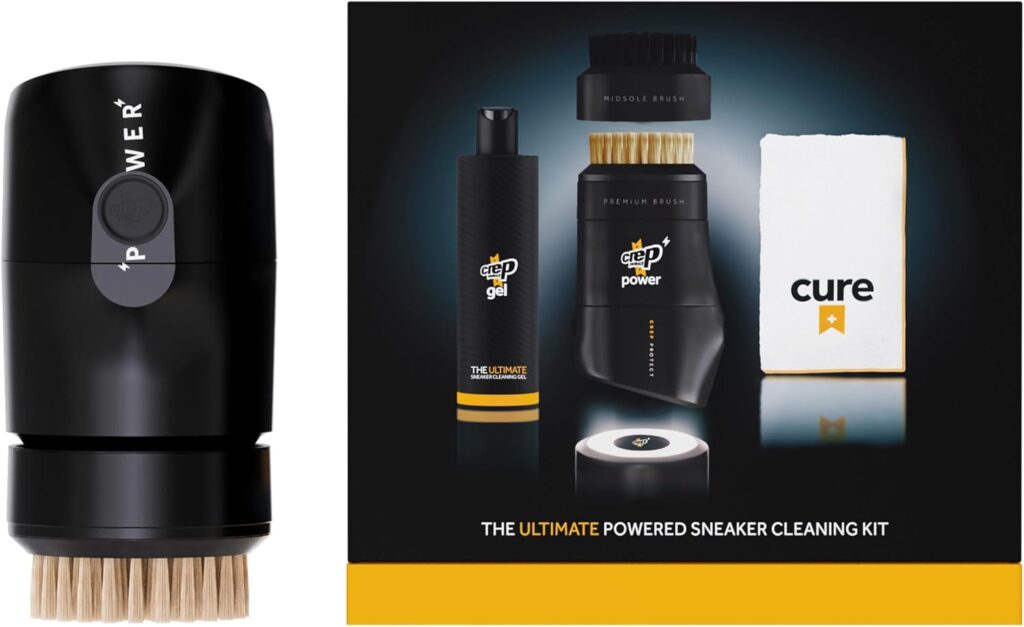 Crep Protect Power Shoe Cleaner – Rechargeable Electric Sneaker Cleaning Kit with Brush, Gel, Cloth Type-C Cable – for White Shoes, Leather, Suede Canvas Crep Protect Power Shoe Cleaner – Rechargeable Electric Sneaker Cleaning Kit with Brush, Gel, Cloth Type-C Cable – for White Shoes, Leather, Suede Canvas