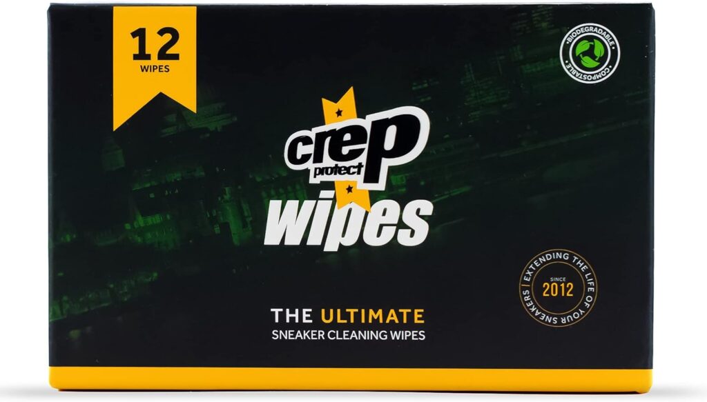 Crep Protect Shoe Wipes - Biodegradable, Dual-Sided Sneaker Cleaning Wipes for Quick Dirt Scuff Removal - Individually Wrapped (Pack of 12) Crep Protect Shoe Wipes - Biodegradable, Dual-Sided Sneaker Cleaning Wipes for Quick Dirt Scuff Removal - Individually Wrapped (Pack of 12)
