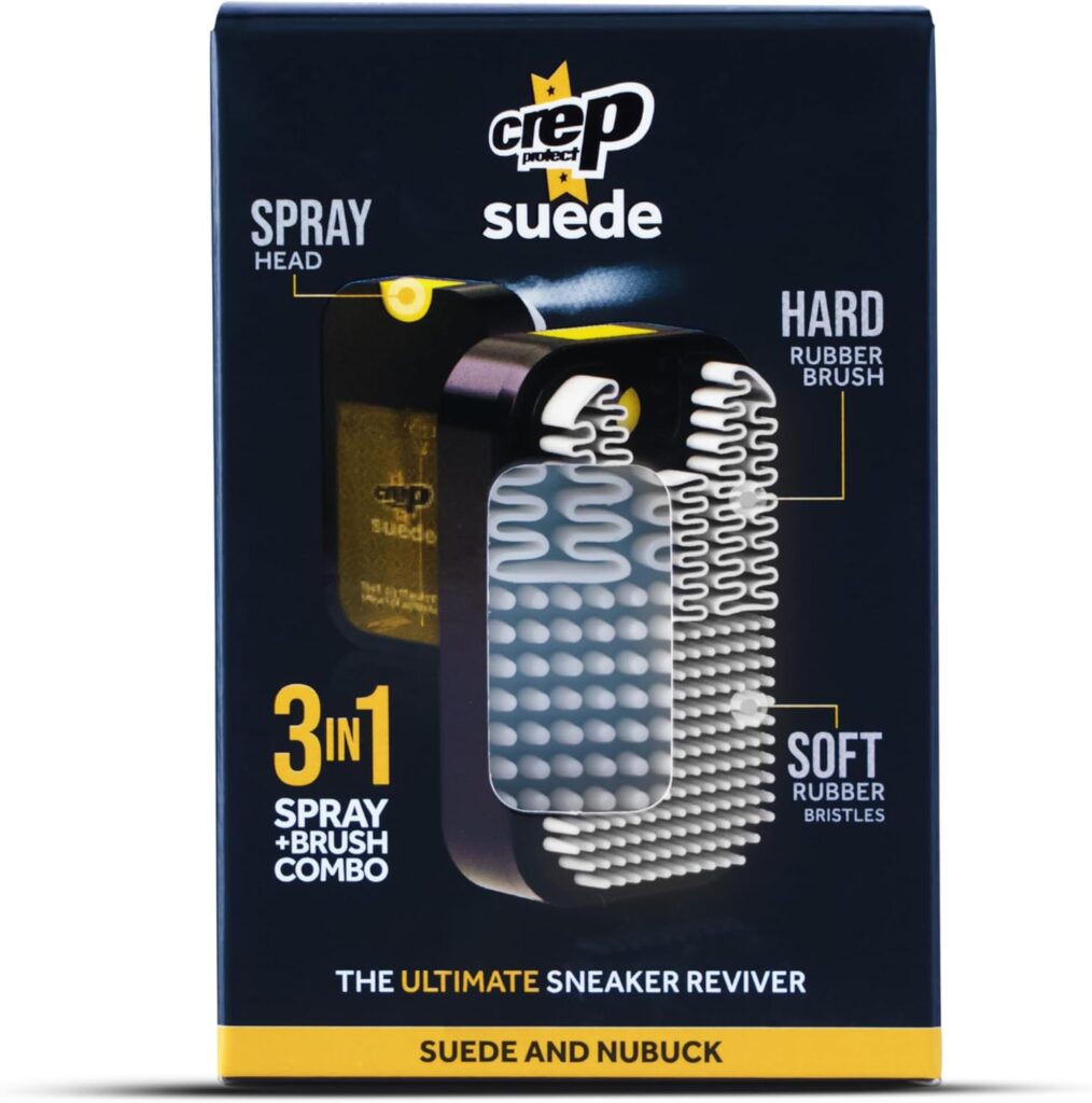 Crep Protect Suede Reviver - Suede Shoe Cleaner, Conditioner Suede Brush for Suede Nubuck Sneakers - Restores Vibrancy Texture - Nourishing Suede Spray For Tired Footwear Crep Protect Suede Reviver - Suede Shoe Cleaner, Conditioner Suede Brush for Suede Nubuck Sneakers - Restores Vibrancy Texture - Nourishing Suede Spray For Tired Footwear