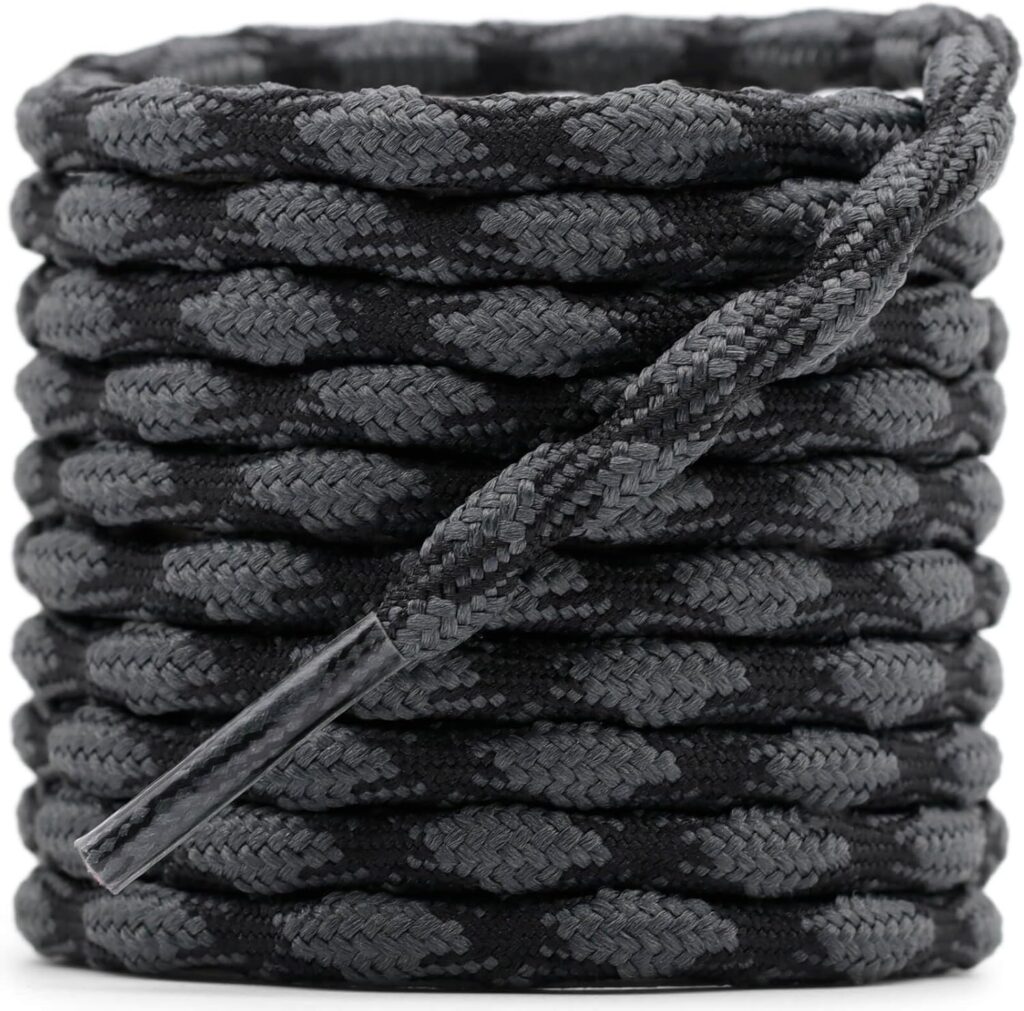 DELELE Pair Round Wave Shape Non Slip Heavy Duty and Durable Outdoor Climbing Shoelaces Hiking Shoe Laces Shoestrings DELELE Pair Round Wave Shape Non Slip Heavy Duty and Durable Outdoor Climbing Shoelaces Hiking Shoe Laces Shoestrings