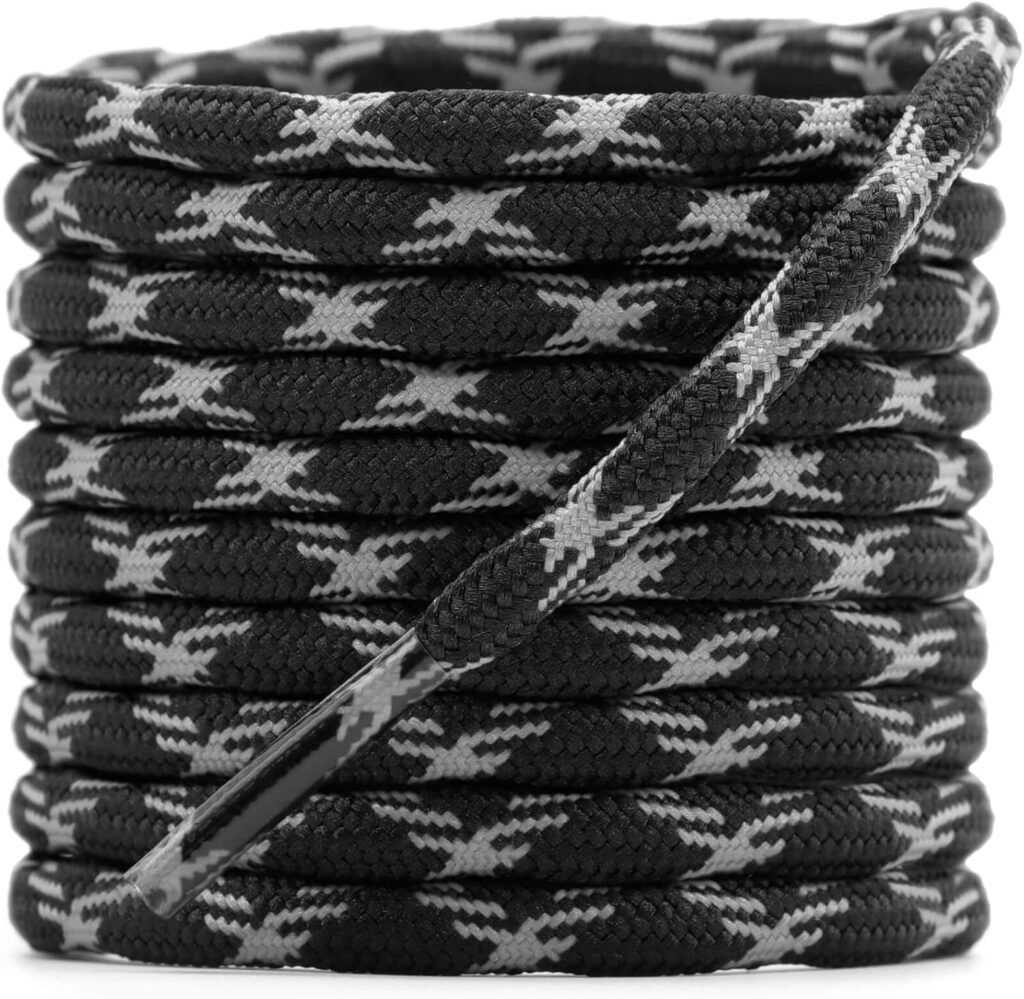 DELELE Pair Round Wave Shape Non Slip Heavy Duty and Durable Outdoor Climbing Shoelaces Hiking Shoe Laces Shoestrings DELELE Pair Round Wave Shape Non Slip Heavy Duty and Durable Outdoor Climbing Shoelaces Hiking Shoe Laces Shoestrings