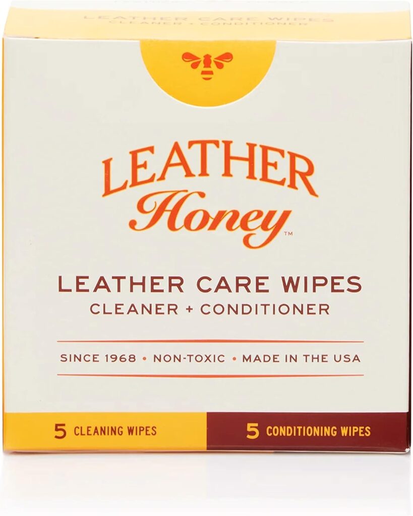 Leather Honey Leather Wipe Kit: Clean Restore On-The-Go. For Any Color of Leather Couches, Car Seats, Purses, Shoes Bags. Nontoxic, Ready-to-Use Made in the USA. Cleaner Conditioner Wipes Leather Honey Leather Wipe Kit: Clean Restore On-The-Go. For Any Color of Leather Couches, Car Seats, Purses, Shoes Bags. Nontoxic, Ready-to-Use Made in the USA. Cleaner Conditioner Wipes