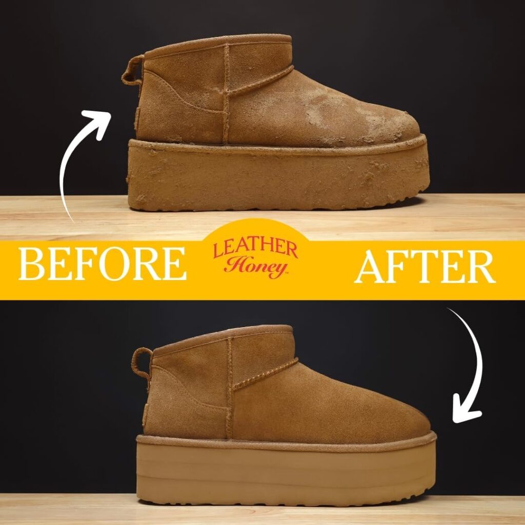 Leather Honey Suede Nubuck Care Kit: Cleaner, Protector, Suede Brush Eraser: Clean, Protect Restore Shoes, Boots, Uggs, Furniture, Jackets, Bags and Apparel. Safe for Any Color Leather Honey Suede Nubuck Care Kit: Cleaner, Protector, Suede Brush Eraser: Clean, Protect Restore Shoes, Boots, Uggs, Furniture, Jackets, Bags and Apparel. Safe for Any Color