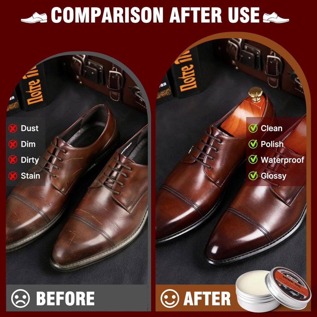 Shoe Shine Kit – 15-in-1 Leather Shoe Polish Care Set with Black Brown Neutral Shoe Polish, Mink Oil, Horsehair Brushes, Cloths Sponge Boot Cleaning Kit Father Day Mens Gifts Luxury Leather Case Shoe Shine Kit – 15-in-1 Leather Shoe Polish Care Set with Black Brown Neutral Shoe Polish, Mink Oil, Horsehair Brushes, Cloths Sponge Boot Cleaning Kit Father Day Mens Gifts Luxury Leather Case