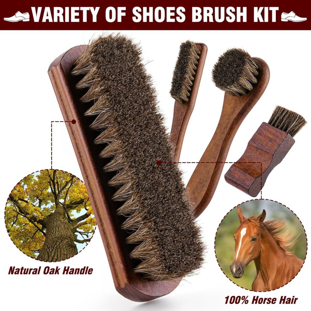 Shoe Shine Kit – 15-in-1 Leather Shoe Polish Care Set with Black Brown Neutral Shoe Polish, Mink Oil, Horsehair Brushes, Cloths Sponge Boot Cleaning Kit Father Day Mens Gifts Luxury Leather Case Shoe Shine Kit – 15-in-1 Leather Shoe Polish Care Set with Black Brown Neutral Shoe Polish, Mink Oil, Horsehair Brushes, Cloths Sponge Boot Cleaning Kit Father Day Mens Gifts Luxury Leather Case
