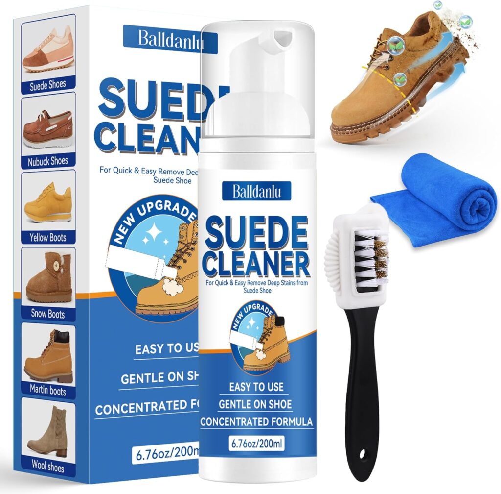 Suede Shoe Cleaner, Suede and Nubuck Cleaner, No-Rinse Foam Shoe Cleaner Kit for Leather, Boots, Knit, Canvas Suede Shoe Cleaner, Suede and Nubuck Cleaner, No-Rinse Foam Shoe Cleaner Kit for Leather, Boots, Knit, Canvas
