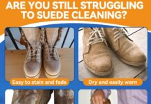Suede Shoe Cleaner, Suede and Nubuck Cleaner, No-Rinse Foam Shoe Cleaner Kit for Leather, Boots, Knit, Canvas
