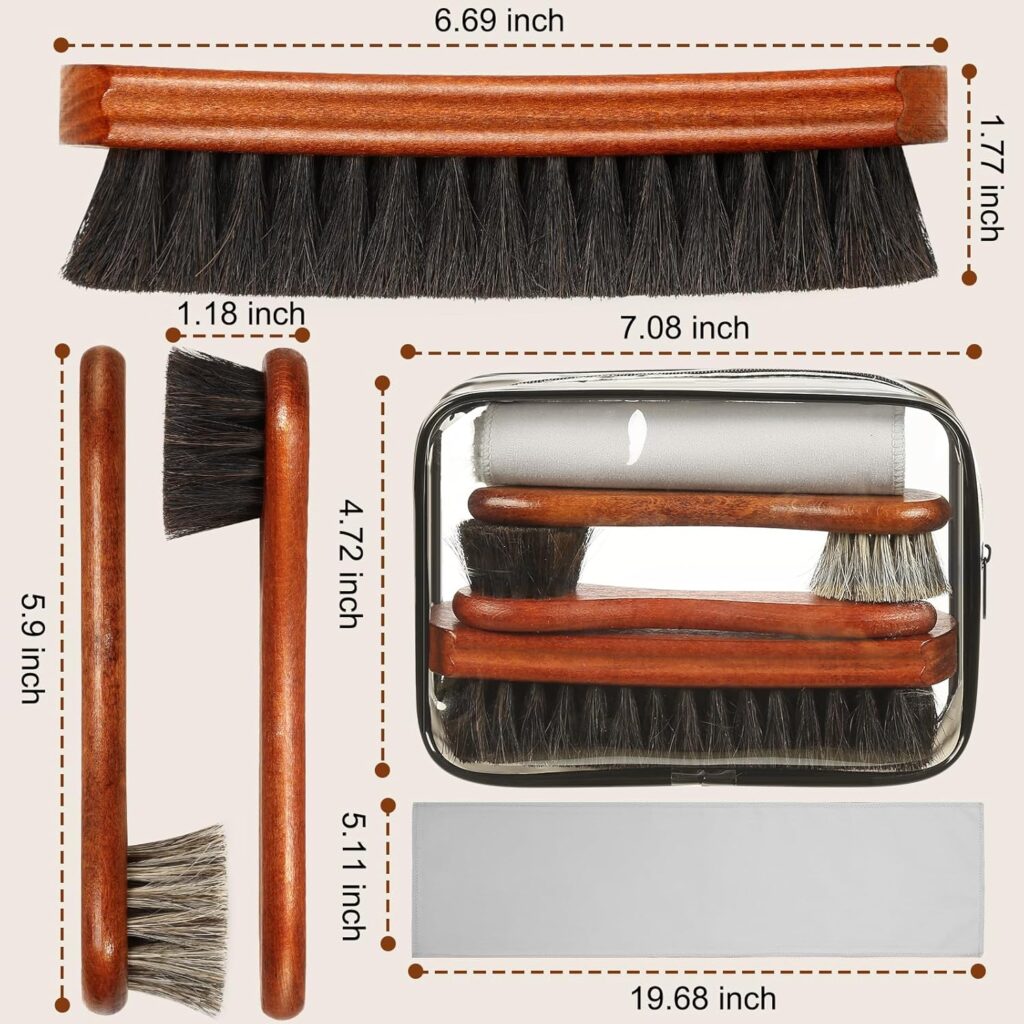 4Pcs Shoe Brush, Premium Horse Hair Brush for Leather, Professional Shoe Polish Brush, Long-lasting Shoe Cleaning Brush, Percent Horsehair Shoe Brush Shine Kit for Cleaning and Polishing 4Pcs Shoe Brush, Premium Horse Hair Brush for Leather, Professional Shoe Polish Brush, Long-lasting Shoe Cleaning Brush, Percent Horsehair Shoe Brush Shine Kit for Cleaning and Polishing