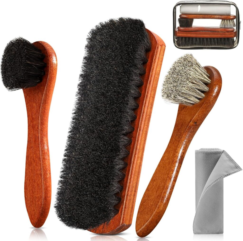 4Pcs Shoe Brush, Premium Horse Hair Brush for Leather, Professional Shoe Polish Brush, Long-lasting Shoe Cleaning Brush, Percent Horsehair Shoe Brush Shine Kit for Cleaning and Polishing 4Pcs Shoe Brush, Premium Horse Hair Brush for Leather, Professional Shoe Polish Brush, Long-lasting Shoe Cleaning Brush, Percent Horsehair Shoe Brush Shine Kit for Cleaning and Polishing