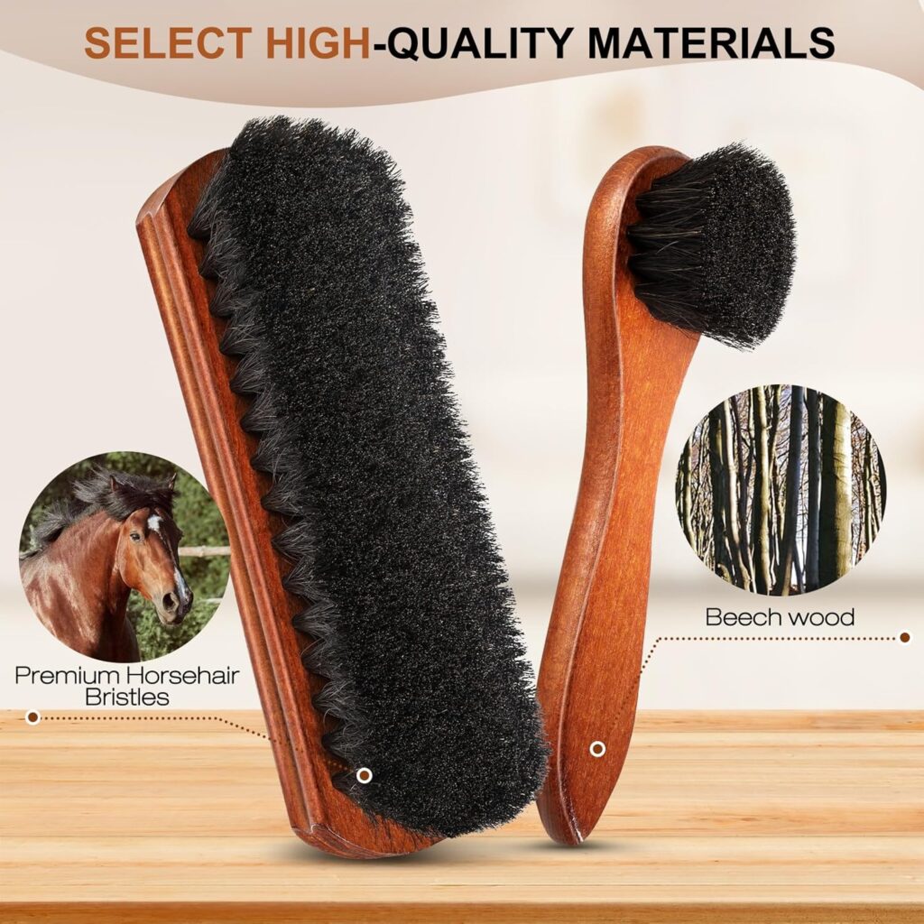 4Pcs Shoe Brush, Premium Horse Hair Brush for Leather, Professional Shoe Polish Brush, Long-lasting Shoe Cleaning Brush, Percent Horsehair Shoe Brush Shine Kit for Cleaning and Polishing 4Pcs Shoe Brush, Premium Horse Hair Brush for Leather, Professional Shoe Polish Brush, Long-lasting Shoe Cleaning Brush, Percent Horsehair Shoe Brush Shine Kit for Cleaning and Polishing