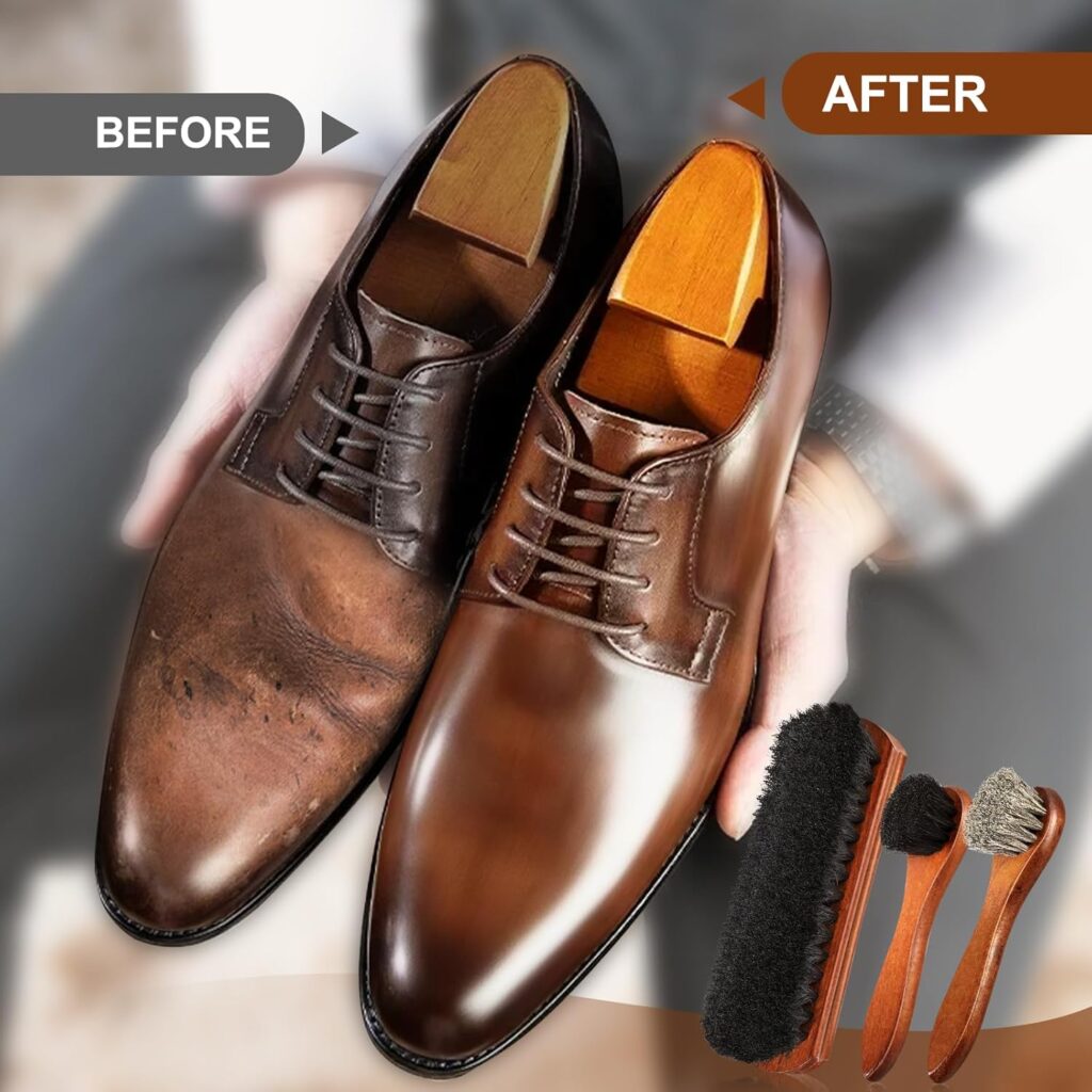 4Pcs Shoe Brush, Premium Horse Hair Brush for Leather, Professional Shoe Polish Brush, Long-lasting Shoe Cleaning Brush, Percent Horsehair Shoe Brush Shine Kit for Cleaning and Polishing 4Pcs Shoe Brush, Premium Horse Hair Brush for Leather, Professional Shoe Polish Brush, Long-lasting Shoe Cleaning Brush, Percent Horsehair Shoe Brush Shine Kit for Cleaning and Polishing
