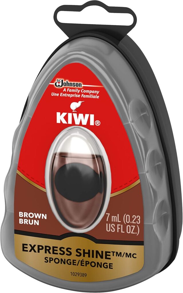 KIWI Express Shine, Instant Shine Sponge, Brown 0.23 oz (Pack - 1, Brown) KIWI Express Shine, Instant Shine Sponge, Brown 0.23 oz (Pack - 1, Brown)