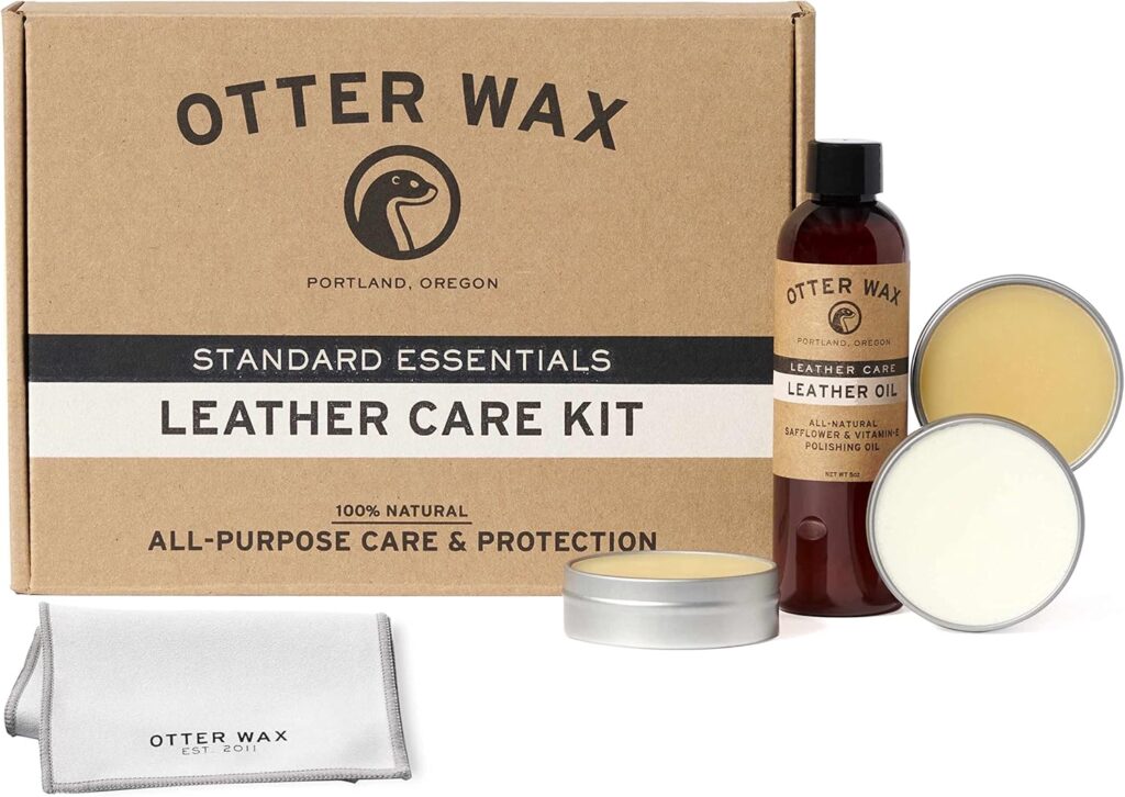 Otter Wax Essential Leather Care Kit | Complete Leather Cleaning Conditioning Set | Clean, Condition, Shine, Protect All-Types of Leather| All-Natural PFAS-Free | Made in Portland USA Otter Wax Essential Leather Care Kit | Complete Leather Cleaning Conditioning Set | Clean, Condition, Shine, Protect All-Types of Leather| All-Natural PFAS-Free | Made in Portland USA